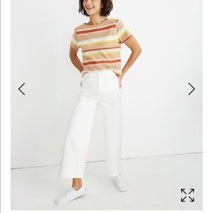 Wide-Leg Crop Jeans in Tile White